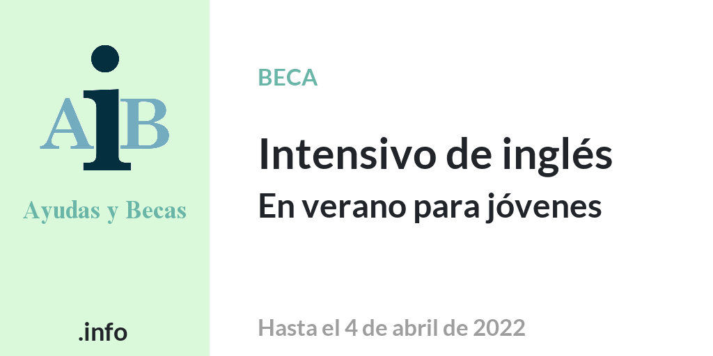Intensivo de inglés. En verano para jóvenes.